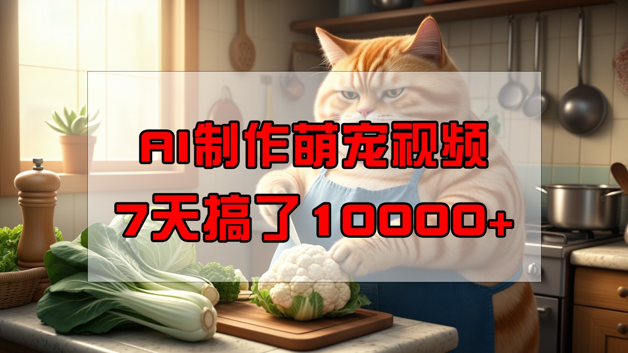 靠AI制作萌宠视频，7天搞了1万+，操作简单门槛低，有手机就行-800资源网