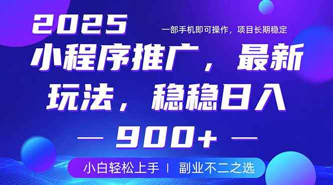 25年小程序掘金最新玩法，稳稳日入900+，副业兼职的不二之选-800资源网