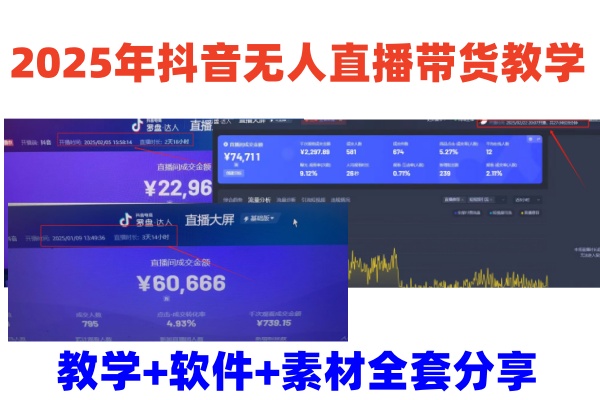 2025年抖音无人直播带货教学，从0到1全程干货快速撸金-800资源网
