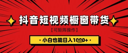 抖音短视频食品橱窗带货，小白轻松上手日入1k+-800资源网