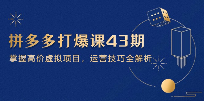 拼多多打爆课第 43 期，掌握高价虚拟项目，运营技巧全解析（15节）-800资源网