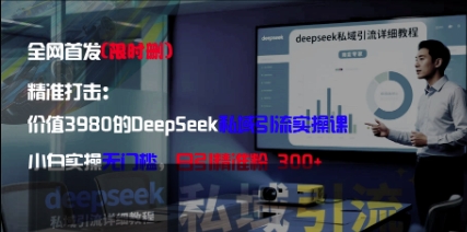 精准打击：价值3980的DeepSeek私域引流实操课，小白实操无门槛，日引精准粉300+-800资源网