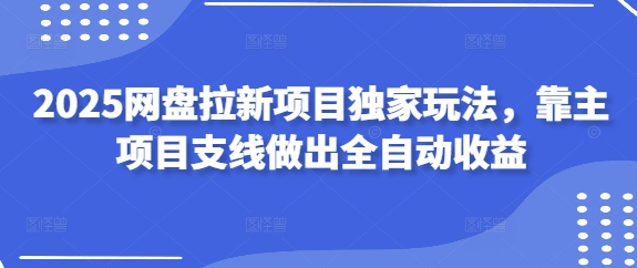 2025网盘拉新项目独家玩法，靠主项目支线做出全自动收益-800资源网