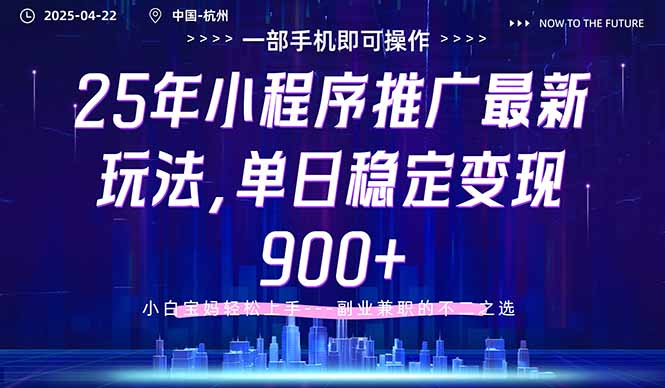 25年小程序推广最新玩法，单日稳定变现900+，小白轻松上手-800资源网