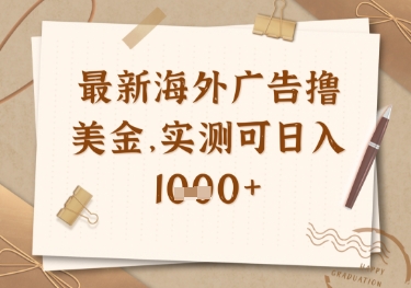 最新海外广告联盟挂机撸美金项目，实测可日入多张-800资源网