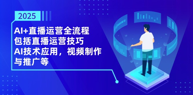 2025AI+直播运营全流程，包括直播运营技巧，AI技术应用，视频制作与推广等-800资源网