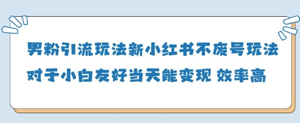 男粉引流玩法(新)，玩法友好做的好当天就能变现-800资源网