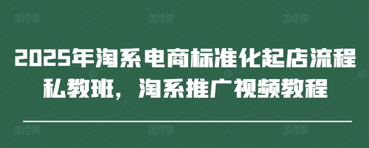 2025年淘系电商标准化起店流程私教班，淘系推广视频教程-800资源网