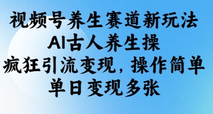 视频号养生赛道新玩法，AI古人养生操，疯狂引流变现，操作简单，单日变现多张-800资源网