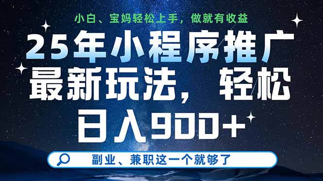 25年小程序推广最新玩法，轻松日入900+，副业、兼职这一个就够了-800资源网
