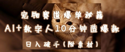 宠物赛道爆单秘籍：AI+数字人10分钟造爆款，日入1k-800资源网