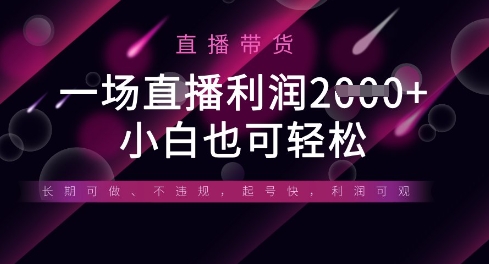 半无人直播带货，一场利润数张，适合所有平台玩法，小白也可轻松-800资源网