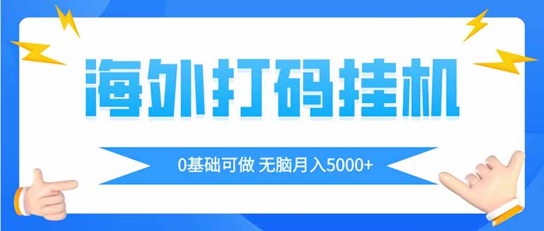 海外打码平挂机项目，全自动撸美金，无脑月入5000+-800资源网