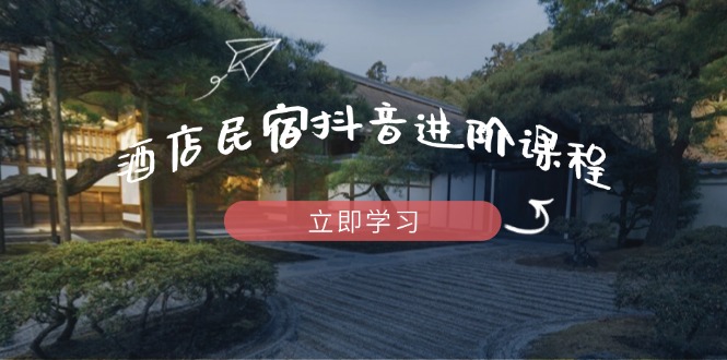 酒店民宿抖音进阶课程，掌握流量渠道与推流逻辑，打造爆款内容-800资源网