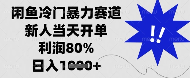 闲鱼冷门暴力赛道，新人当天开单，利润80%，日入1k+-800资源网