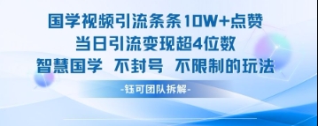 国学视频引流条条10W+点赞当日引流变现超4位数-800资源网