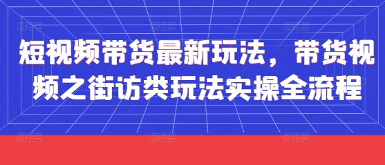 短视频带货最新玩法，带货视频之街访类玩法实操全流程-800资源网