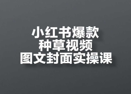 小红书爆款种草视频图文封面实操课，​开店、选品、引流、变现全流程-800资源网