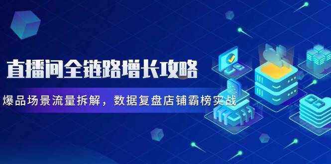 直播间全链路增长攻略，爆品场景流量拆解，数据复盘店铺霸榜实战-800资源网