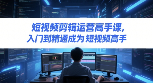短视频剪辑运营高手课，入门到精通成为短视频高手-800资源网
