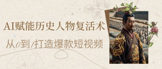 AI赋能历史人物复活术：从0到1打造爆款短视频，7天涨粉10W，小白也能月入过1W-800资源网