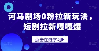 河马剧场0粉拉新玩法，短剧拉新嘎嘎爆-800资源网