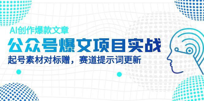 公众号爆文项目实战，AI创作爆款文章，起号素材对标赠（附赛道AI提示词）-800资源网