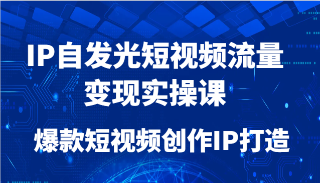 IP自发光短视频流量变现实操课，爆款短视频创作IP打造-800资源网