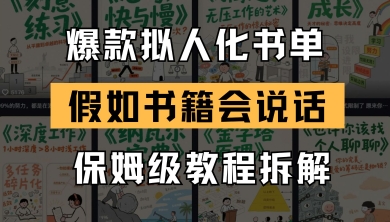 最新爆款拟人化书单玩法，假如书籍会说话，保姆级教程-800资源网