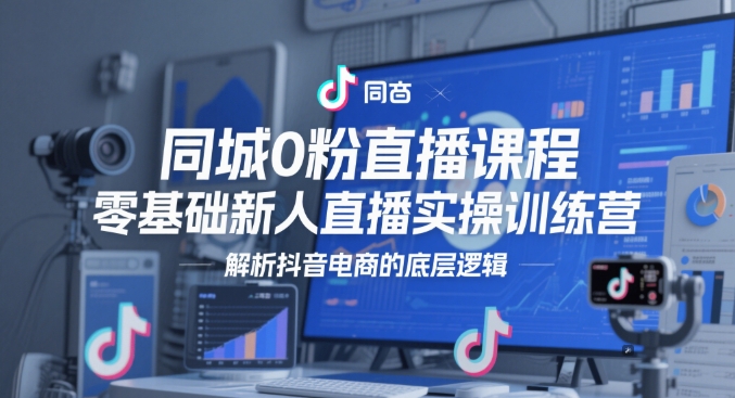 同城0粉直播课程，零基础新人直播实操训练营，解析抖音电商的底层逻辑-800资源网
