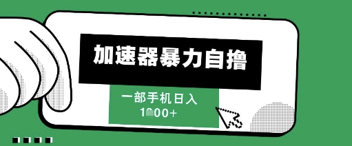 205新风口，加速器暴力自撸，单机日入1k+-800资源网