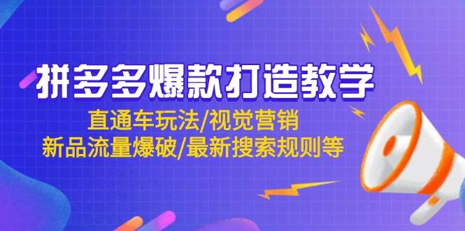 拼多多爆款打造教学：直通车玩法/视觉营销/新品流量爆破/最新搜索规则等-800资源网