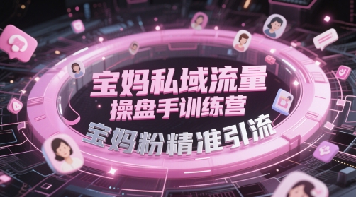 宝妈私域流量操盘手训练营，宝妈粉精准引流-800资源网