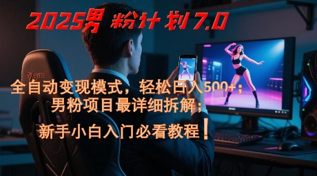 2025男粉计划7.0，全自动变现模式，轻松日入5张+，新手小白必看课程-800资源网