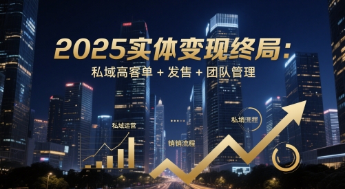 2025实体变现终局：私域高客单+发售+团队管理-800资源网