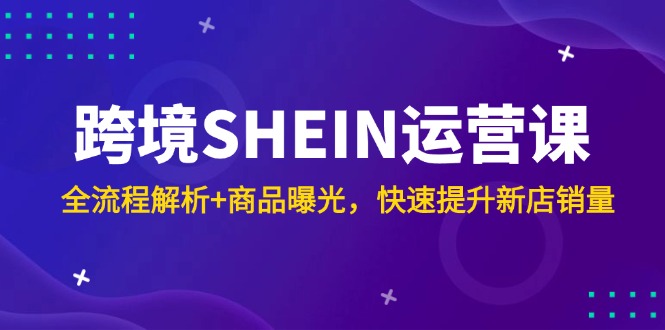 跨境SHEIN运营课，全流程解析+商品曝光，快速提升新店销量-800资源网