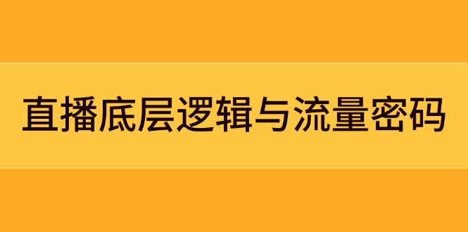 直播底层逻辑与流量密码：定位模型+案例拆解，急速流承接与数据优化全攻略-800资源网