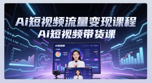 Ai短视频流量变现课程，Ai短视频带货课-800资源网