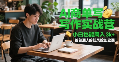 AI商单写作实战营，小白也能周入3k+，给普通人的低风险创业课-800资源网