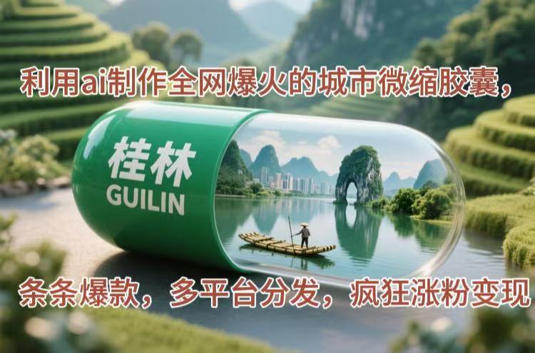 利用ai制作全网爆火的城市微缩胶囊，条条爆款，多平台分发，疯狂涨粉变现-800资源网
