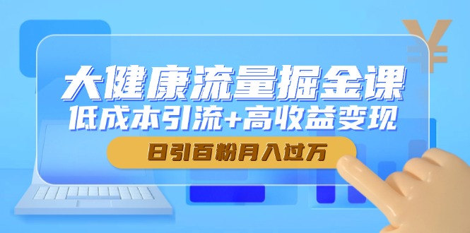 大健康流量掘金课，低成本引流+高收益变现，日引百粉月入过万-800资源网