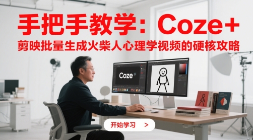 手把手教学：Coze + 剪映批量生成火柴人心理学视频的硬核攻略-800资源网