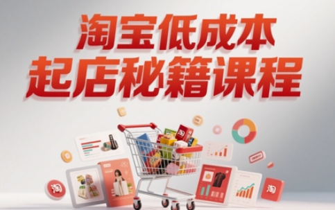 淘宝低成本起店系统课，助你快速起店，实现弯道超车-800资源网
