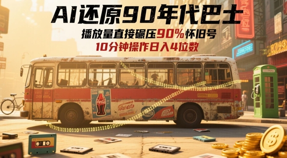 AI还原90年代巴士，一帧就让70后泪崩，播放量直接碾压90%怀旧号，每天操作十分钟，日入四位数-800资源网