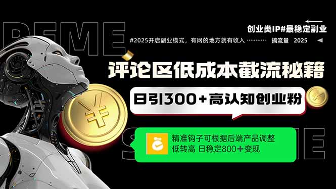 评论区低成本引流秘籍，精准钩子直击用户，单账号日增300+创业粉，日稳…-800资源网