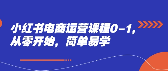 小红书电商运营课程0-1，从零开始，简单易学-800资源网