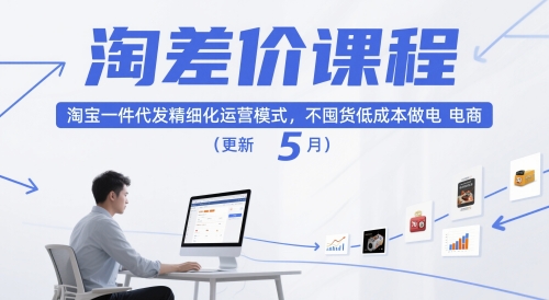 淘差价课程，淘宝一件代发精细化运营模式，不囤货低成本做电商（更新5月）-800资源网