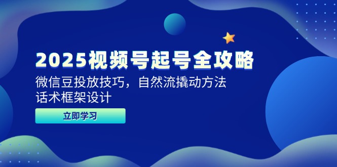 2025视频号起号全攻略，微信豆投放技巧，自然流撬动方法，话术框架设计-800资源网