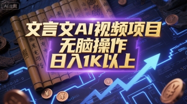 文言文AI视频项目，无脑操作，日入1K以上-800资源网