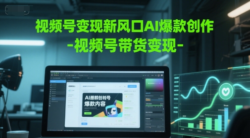 视频号变现新风口AI爆款创作-视频号带货变现-800资源网